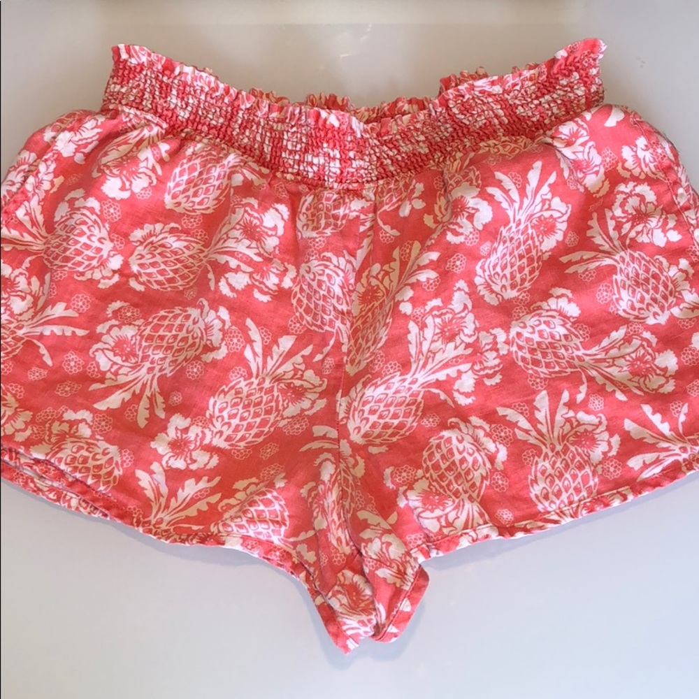 Anthropologie Pineapple Linen Shorts